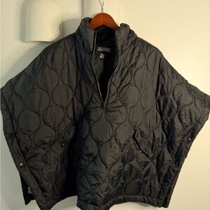 F.I.N.D.S Black Quilted Poncho One Size